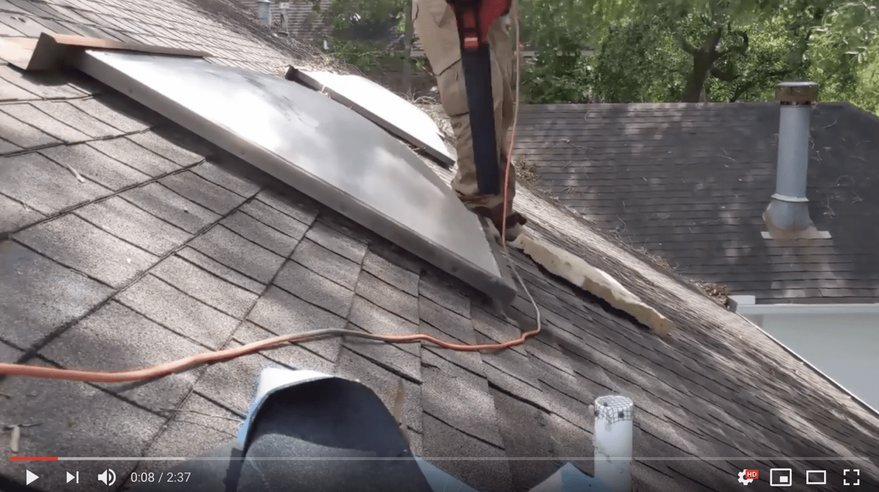 Matlock Roofing & Construction Skylight install video